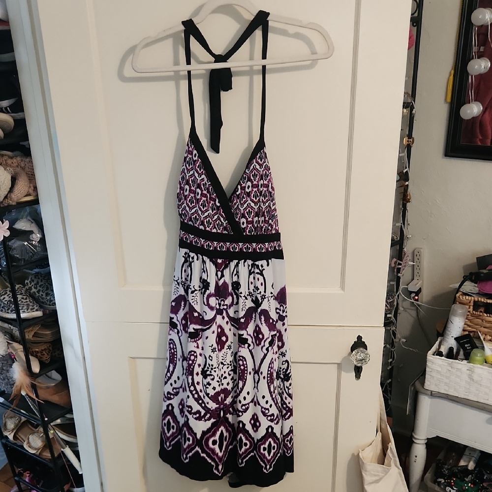 Apt. 9 Black and Purple Halter Dress